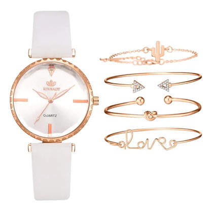 Bracelet Set with Quartz Watch for Women