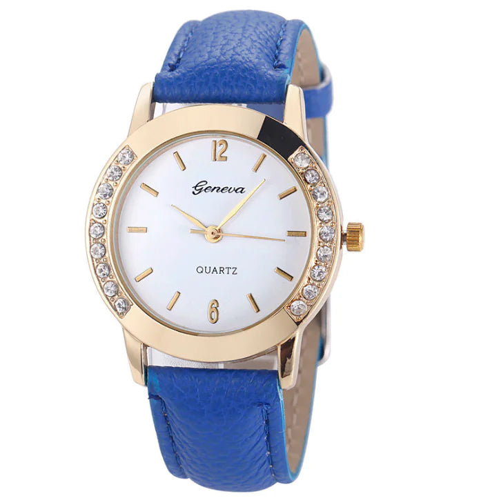 Geneva Leather Strap Watch for Women
