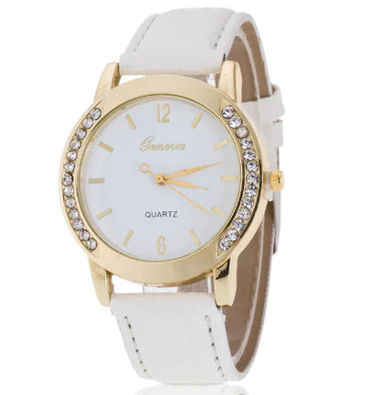 Geneva Leather Strap Watch for Women