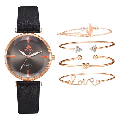 Bracelet Set with Quartz Watch for Women