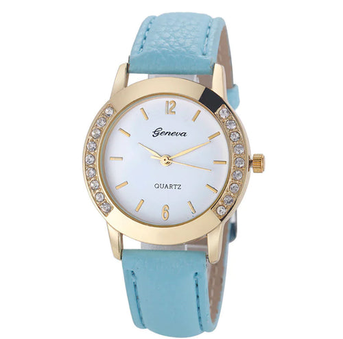 Geneva Leather Strap Watch for Women