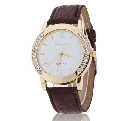 Geneva Leather Strap Watch for Women