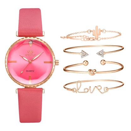 Bracelet Set with Quartz Watch for Women