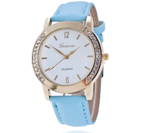 Geneva Leather Strap Watch for Women