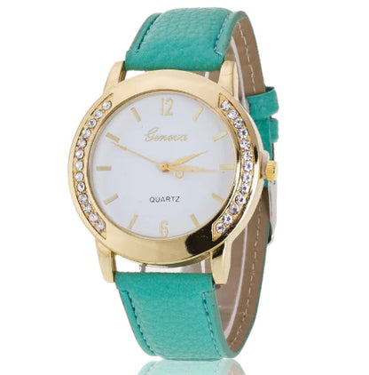 Geneva Leather Strap Watch for Women